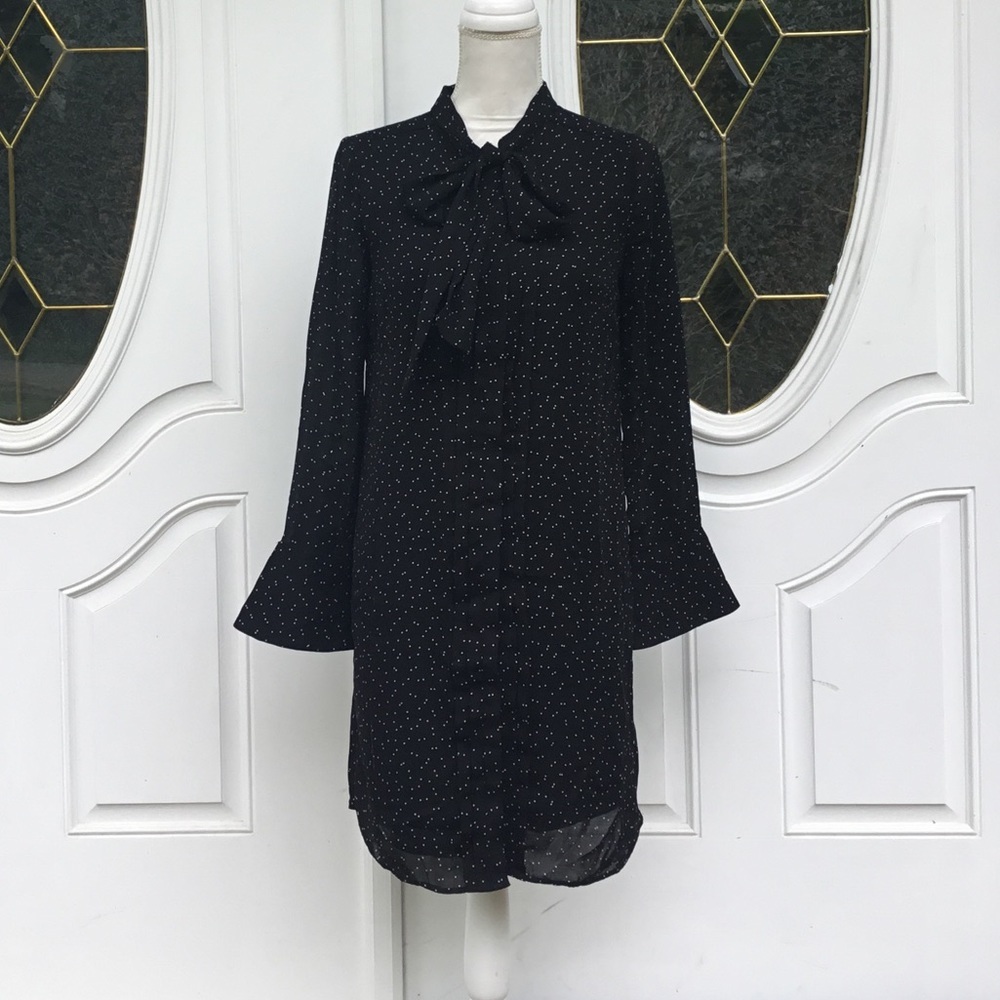 Banana REPUBLIC black and white polkadot dress